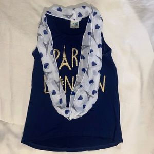 Lily bleu Size 6x blouse with scarf attached